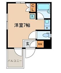 フロイデンハイム ワンルームの間取図画像