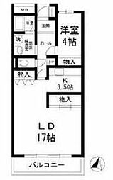 フレール綾瀬1 1LDKの間取図画像