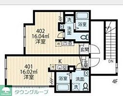 足立区中川1丁目マンション ワンルームの間取図画像