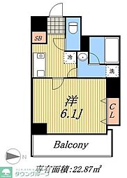 ロータスガーデンホサカ 1Kの間取図画像