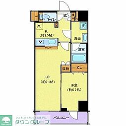 ジェノヴィア王子神谷スカイガーデン 1LDKの間取図画像