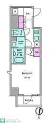 Due日暮里 1Kの間取図画像