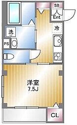 ビューノ亀有 1Kの間取図画像