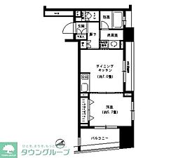 パークキューブ浅草田原町 1DKの間取図画像