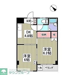 ブルーメセゾン 1DKの間取図画像