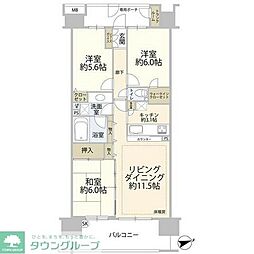 ミディオンセンターレジデンス 3LDKの間取図画像