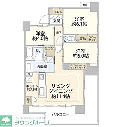 イニシア金町 3LDKの間取図画像