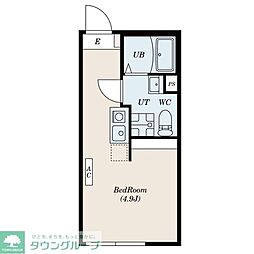 HANABUSA5 ワンルームの間取図画像