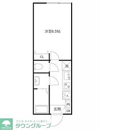 MQuarto五反野2 1Kの間取図画像