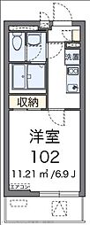 クレイノハピネス北綾瀬 1Kの間取図画像