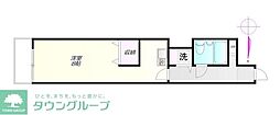 タートルシティ亀有 ワンルームの間取図画像