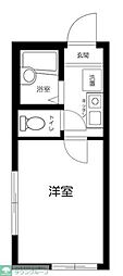 マーレ五反野 1Kの間取図画像