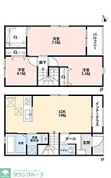 リーブルファイン足立神明 3LDKの間取図画像