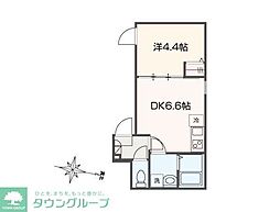 MELLAS北千住 1DKの間取図画像
