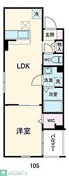 Tres美麗(トレスビレイ) 1LDKの間取図画像