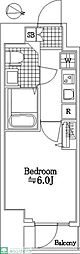 プレール・ドゥーク東京EAST 1Kの間取図画像