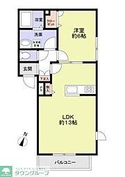 TwinLeavesA 1LDKの間取図画像