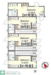 プラチナフォルム堀切菖蒲園 1DKの間取図画像