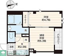 SAKURAAPARTMENT 2Kの間取図画像
