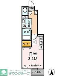 クアルト ワンルームの間取図画像