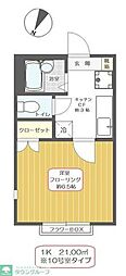 アイリスコート 1Kの間取図画像