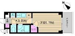 メルベーユ池之内 1Kの間取図画像