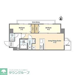 GENOVIA梅島 2LDKの間取図画像