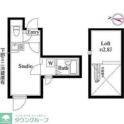 ウェルビーイング五反野 3階ワンルームの間取り