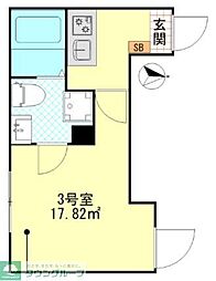 パーチェ堀切 1階1Kの間取り