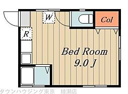 和泉マンション 2階ワンルームの間取り