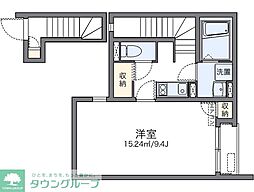 レオネクストドムス 2階1Kの間取り