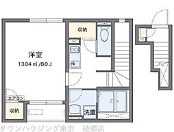 クレイノサングランツ 2階1Kの間取り
