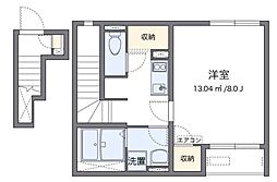クレイノサングランツ 2階1Kの間取り