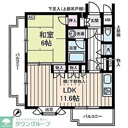 ウィンベルコーラス亀有 2階1LDKの間取り