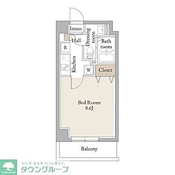 京成本線 お花茶屋駅 徒歩10分の賃貸マンション 1階1Kの間取り