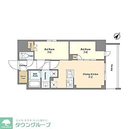 Ａｕｇｕｓｔａ　Ｒｅｓｉｄｅｎｃｅ　新小岩 7階2DKの間取り
