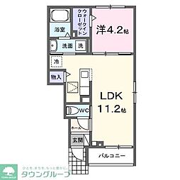 ハイムＳ 1階1LDKの間取り
