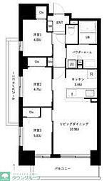アーバンパーク谷在家 8階3LDKの間取り