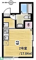 つくばエクスプレス 六町駅 徒歩17分の賃貸アパート 3階ワンルームの間取り