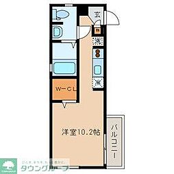 東京メトロ千代田線 北綾瀬駅 徒歩10分の賃貸アパート 3階ワンルームの間取り