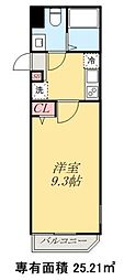 京成押上線 四ツ木駅 徒歩6分の賃貸マンション 3階1Kの間取り
