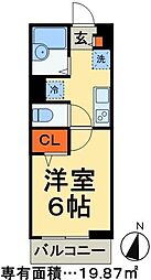 JR総武線 新小岩駅 徒歩12分の賃貸マンション 1階1Kの間取り