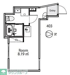 東武伊勢崎線 五反野駅 徒歩6分の賃貸マンション 4階ワンルームの間取り