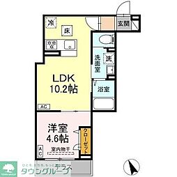 日暮里舎人ライナー 谷在家駅 徒歩12分の賃貸アパート 3階1LDKの間取り