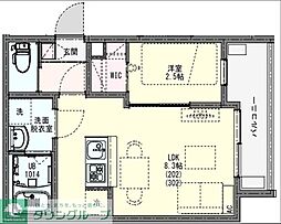 京成本線 京成高砂駅 徒歩13分の賃貸アパート 2階1LDKの間取り
