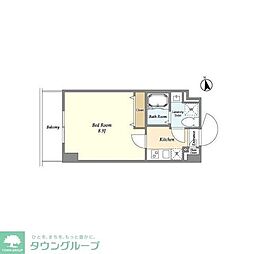 東武伊勢崎線 西新井駅 徒歩6分の賃貸マンション 2階1Kの間取り