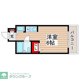 モンシェール新小岩 3階ワンルームの間取り