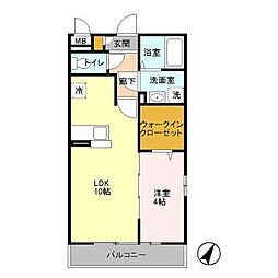 リビエラ 2階1LDKの間取り