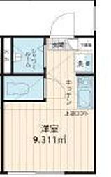 東京メトロ千代田線 北千住駅 徒歩15分の賃貸アパート 1階ワンルームの間取り