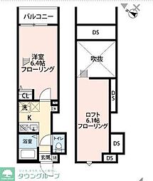 JR常磐線 金町駅 徒歩9分の賃貸アパート 3階1Kの間取り